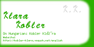 klara kobler business card